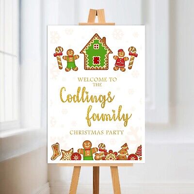 Cartello Di Benvenuto Poster Personalizzato Famiglia Buon Natale Festa