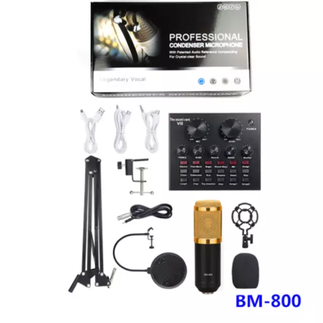 BM800 Kondensator Microphone Mikrofon Kit Komplett Set für Studio Aufnahme DEU