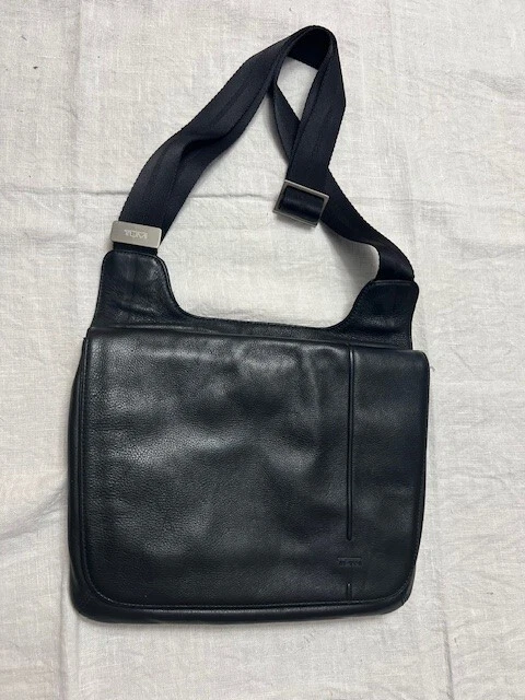 Tumi Crossbody - Black Leather Bag Mens