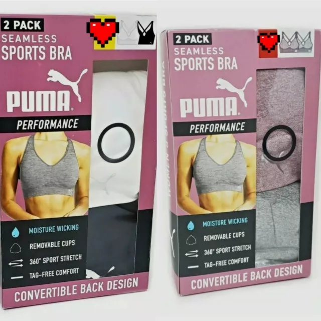 Puma Performance Women's 2-Pack Seamless Sports Bra - Colors
