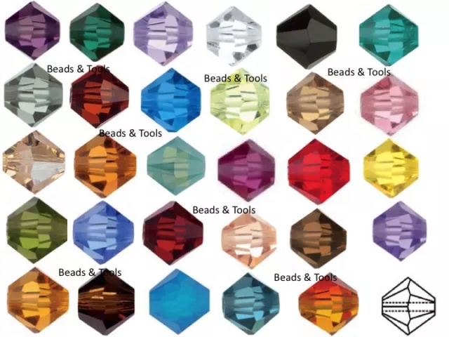 SWAROVSKI Bicone Crystal 5301 Beads 5328 4mm Assorted Colours AUSTRALIAN SELLER