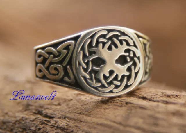 Siegelring "Weltenbaum" aus 925er Silber - Ring "Weltenesche Yggdrasil"