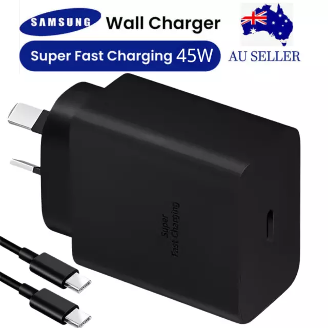 Genuine Samsung 45W Super FAST Wall Charger PD Adapter & Type C USB-C Cable S23