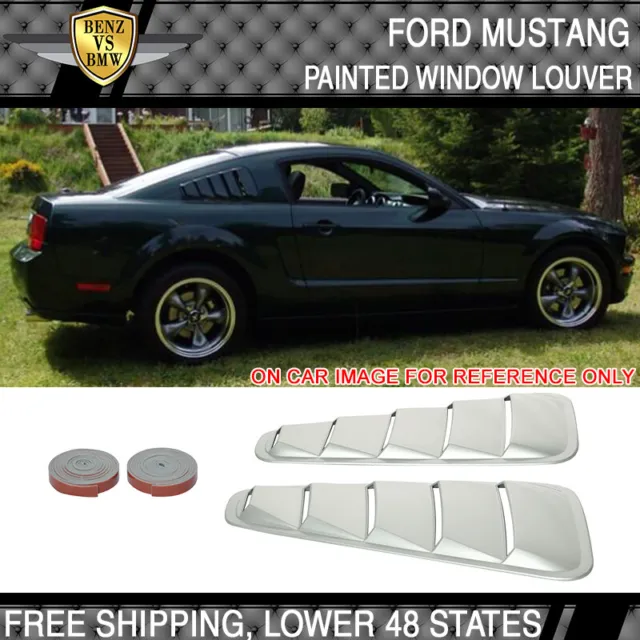05-09 Mustang V6 ABS Window Louver Painted Satin Silver Metallic # TL