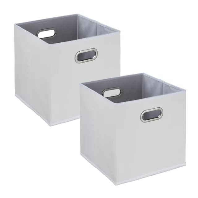 Cajas almacenaje blancas 2 cestas cuarto de baño Cajones de tela para estantería