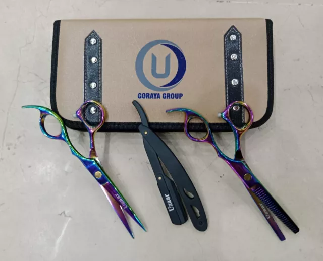 6.5" Professional Hair Cutting J2 Scissors Thinning Barber Shears Set Kit