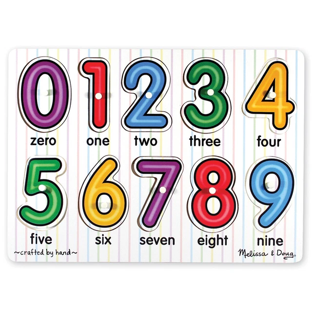 2 Pack Min 'n Match Peg Puzzle 10pcs 8.375"X11.625"-Numbers -MD3273