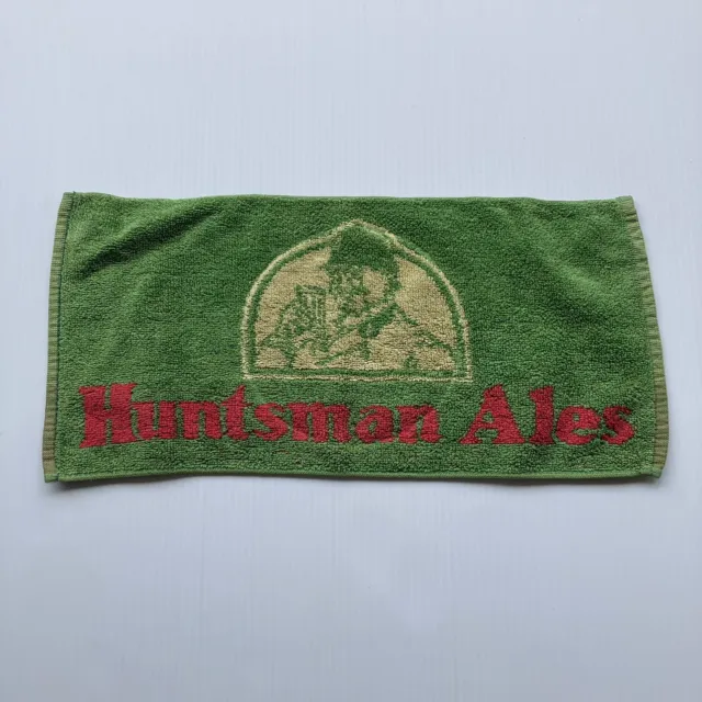Vintage Huntsman Ales Beer Bar Towel British England UK 1980s 43cm x 20cm