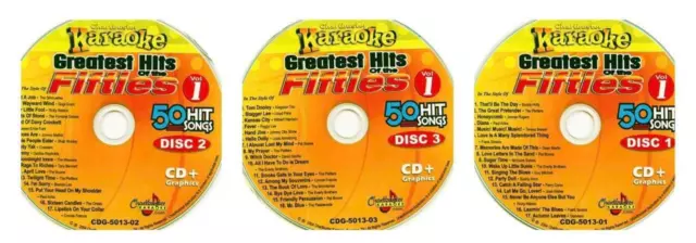 Fifties 3 Cdg Discs Karaoke Set Chartbuster 5013 Cds Oldies Rock Pop Set Cd+G