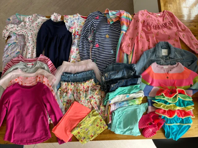 Girls Summer Clothing Bundle 4-5 Years. Summer Dresses, Shorts, T-shirts, Jacket