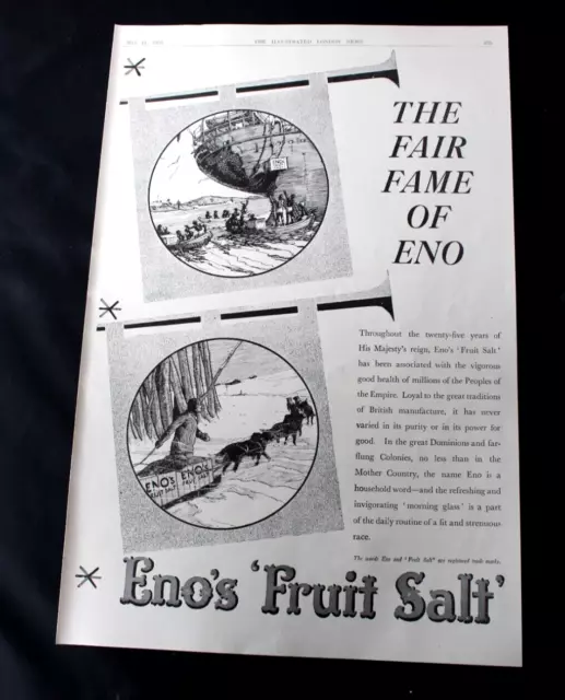 1935 Print Advert 'ENO'S FRUIT SALT' 14.5" x 10"