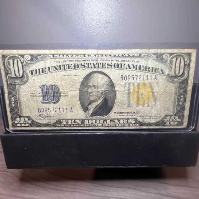 1934 A $10 US Note North Africa WWII Emergency Issue Silver Certificate