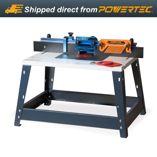 POWERTEC 71402 BENCH Top Router Table and Fence Set, 24 in x 16 in MDF