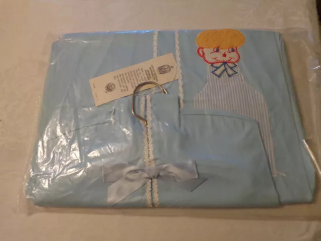 Vintage Nursery Baby Blue Diaper Stacker Holder Organizer Boy USA NIP