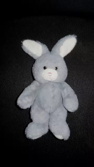 doudou peluche lapin gris nez rose GIPSY - 20cm