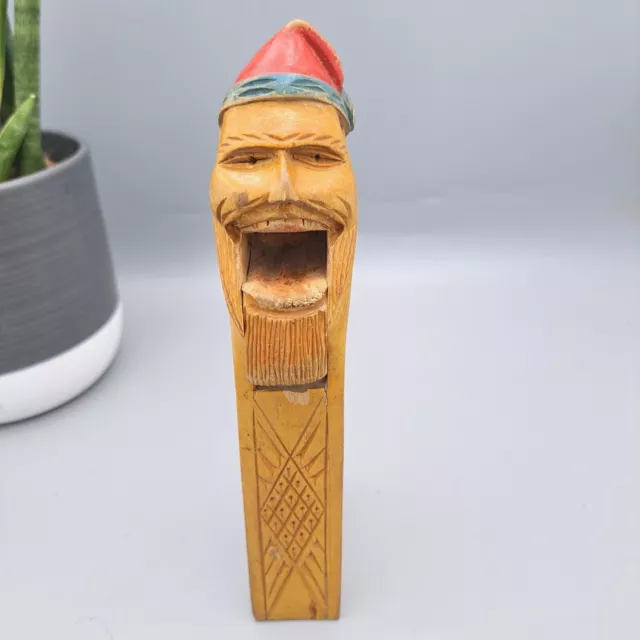 Swedish Hand Carved Antique Nutcracker Wooden Carved Scandinavian