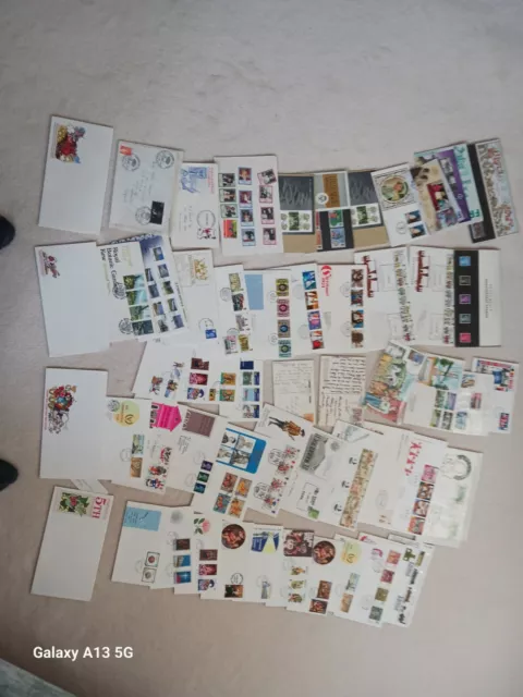 Bundle of  54 mixed of First Day Covers  cards and stamps