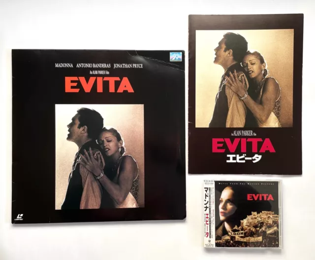 Evita Madonna Movie Japan Ld Laserdisc & Cd & Program Book C02