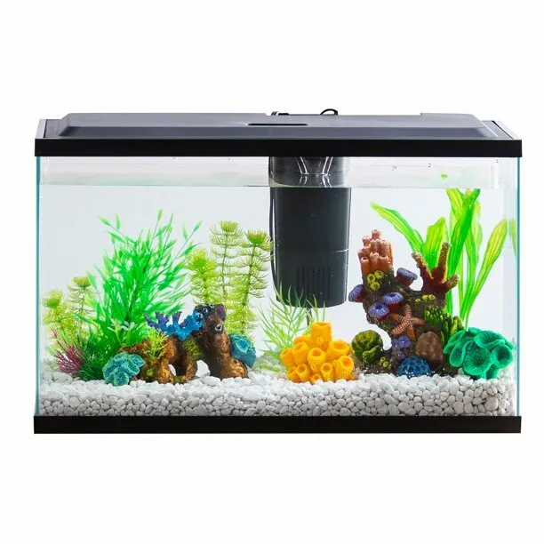 Aqua Culture Aquarium Starter Kit Fish Water Tank 10 Gallon w/ LED Light