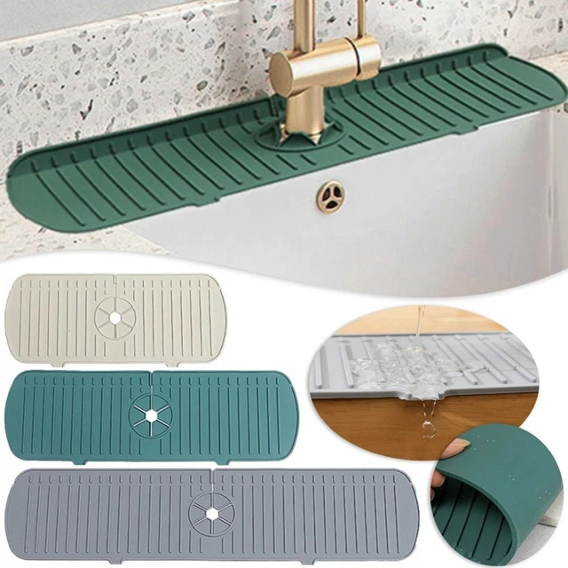 AU Faucet Splash Guard Silicone Sink Drip Water Pad Mat Drying Tray Bath Kitchen