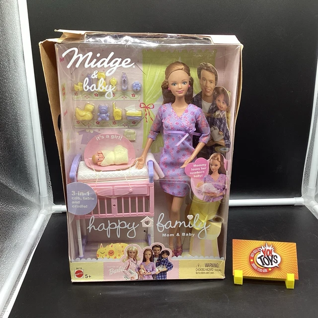 RARE 2002 MATTEL Midge Baby Happy Family Pregnant Mom Barbie