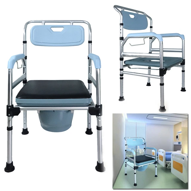 Silla de inodoro ayuda de inodoro silla de noche respaldo ajustable silla de ducha asiento
