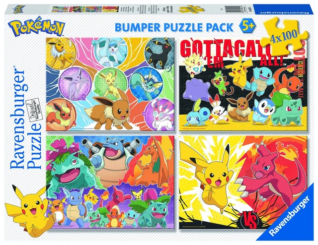 Ravensburger Bumper Pack 4 Puzzle Da 100 Pezzi - Piccoli Gatti, Per Bambini 5+ Anni