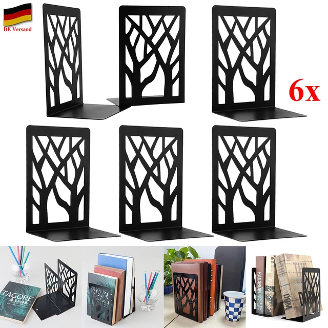 6x Metall Ständer Buchstützen Buchstütze Buchständer Buchhalter Für Bücherregal
