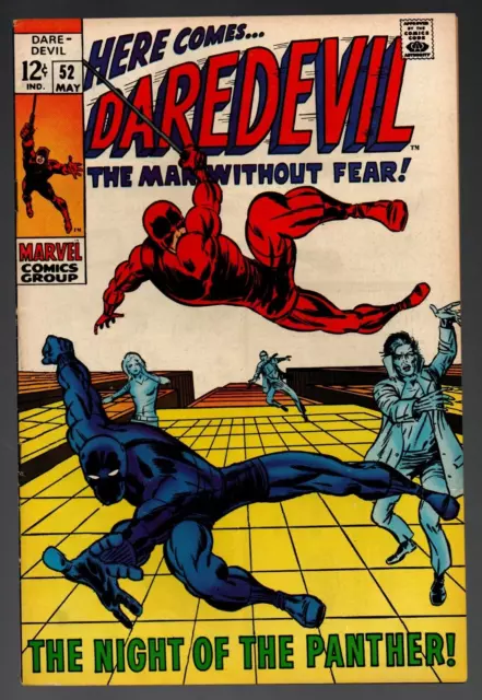 8.0 DAREDEVIL #52 Black Panther Guest! Barry Smith Art! Roy Thomas Script 1969