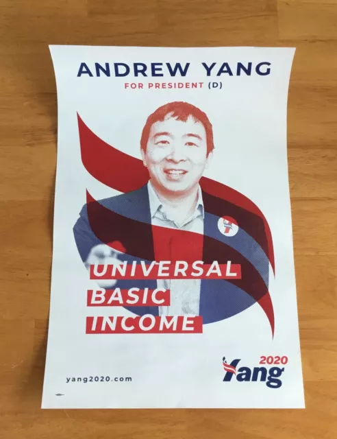 Andrew Yang Official 2020 President Campaign Universal Basic Income Poster 11x17