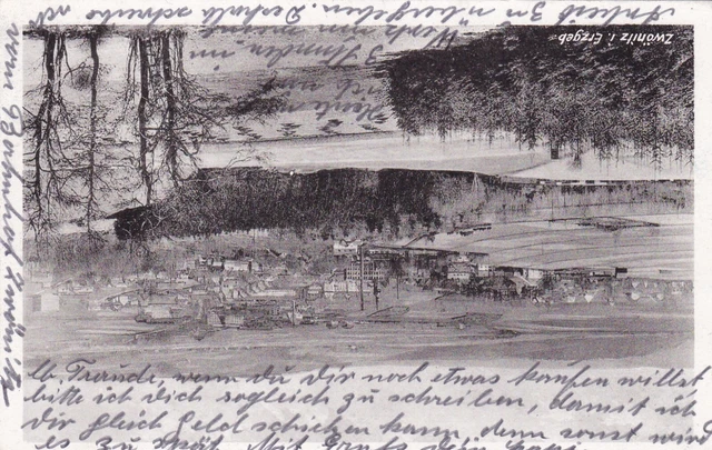 Ansichtskarte Postkarte Zwönitz im Erzgebirge Blick auf die Stadt Sachsen AK