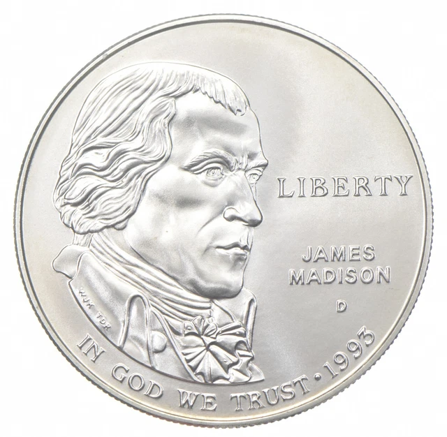 1993-D Unc Madison Bill of Rights Commemorative Silver Dollar $1 *0571