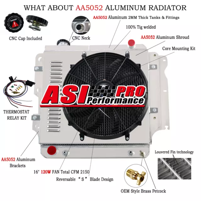 3 Row Radiator Shroud Fan Relay For 1987-06 Jeep Wrangler YJ/TJ/LJ RHD 6cyl 4.0L