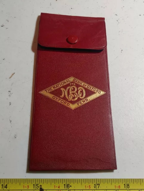 Vintage The National Bank of Oxford PA Advertising Checkbook Billfold