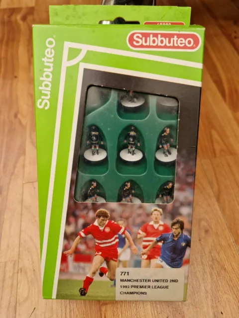 Vintage Complete Subbuteo Lw Lightweight Ref 771 Manchester United 2Nd Away Team