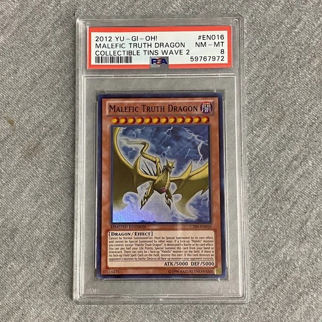 2012 Yugioh! Malefic Truth Dragon CT09-EN016 Limited Super Rare PSA 8