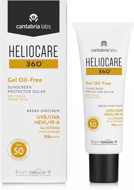 Heliocare 360 Oil-Free Gel SPF50 50ml / Gel Sunscreen For Face / Daily UVA UVB