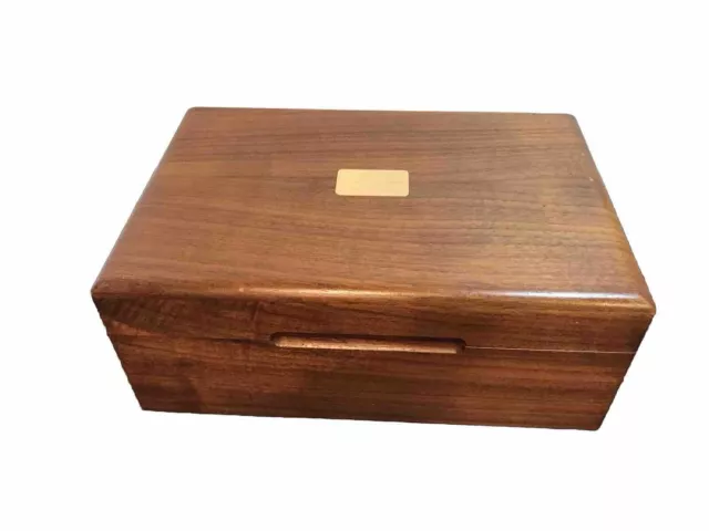 WALNUT WOOD CIGAR PIPE HUMIDOR BOX DECATUR INDUSTRIES Display Case 4x7x10.5