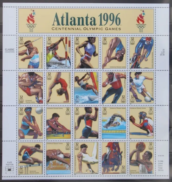 USA 2705-2724 postfrisch als Kleinbogen Atlanta 1996 Olympische Spiele #KO428