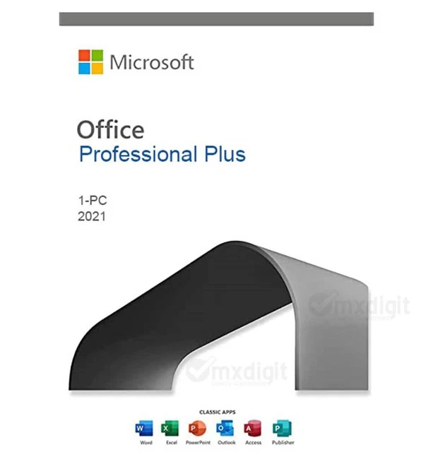 MICROSOFT OFFICE 2021 Pro Plus Key in Box + DVD 1-PZ sigillato a vita ...