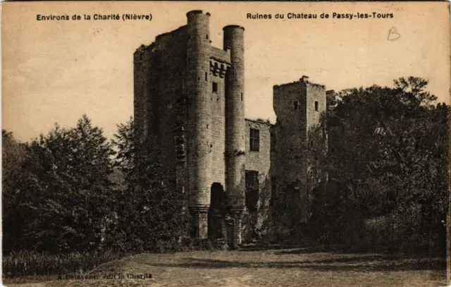 CPA AK Env. de la CHARITÉ - Ruines du Chateau de Passy-les - (456662)