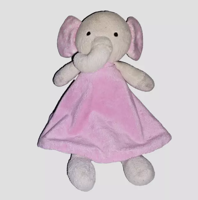 Sumersault Security Buddies ELEPHANT Cream Plush Pink w/White Dots Dress Ears