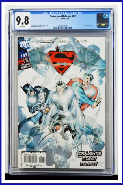 Superman Batman #43 CGC Graded 9.8 DC January 2008 White Pages Comic Book
