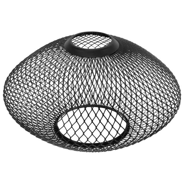 Abat-jour Plafonnier Cage Métal Noir Double Couche - Design Moderne, Dimensions 16.5x16.5x11.5 Cm - Pour Lustre, Décoration Intérieure - 11