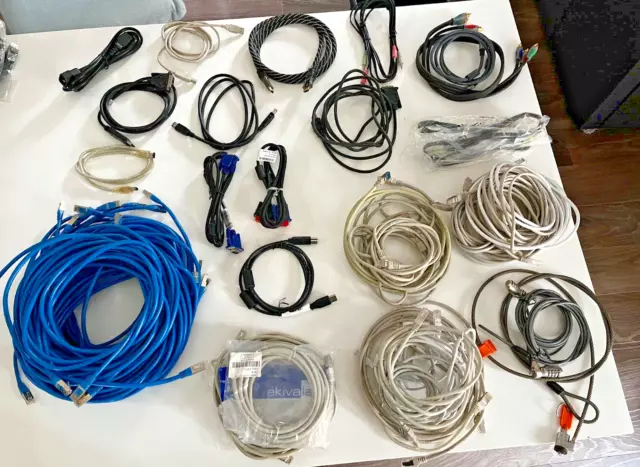 Lot Divers Cables: Ethernet, Securité Kensington, Vidéo ...