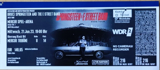 Bruce Springsteen Konzert / 1 Ticket für Düsseldorf am 21.06.2023 / Sitzplatz