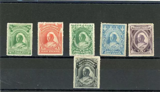 Niger Coast 1894 Scott# 43-8 Mint og Hinged