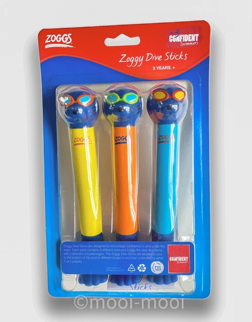ZOGGS STAGE 3 Confident Swimmers Zoggy Seal Dive Sticks 3 Pack Age
