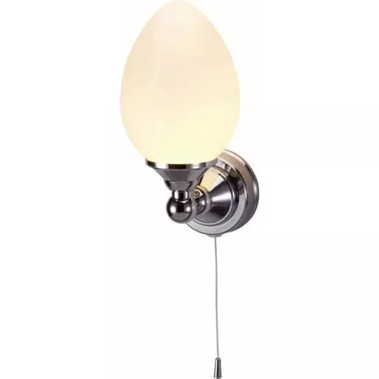 Burlington Edwardian Single Elliptical Wall Light with Pull Cord (Bathroom G9)