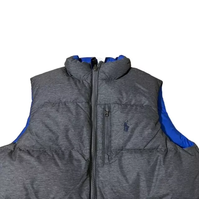 Polo Ralph Lauren Reversible Fall Grey  25% Duck Feather Vest Size M 10-12 NWT 2